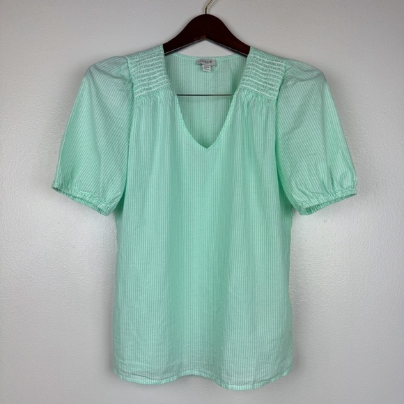 J. Crew Cotton V Neck Short Sleeve Lightweight Top Size XXS NWOT - Picture 3 of 7